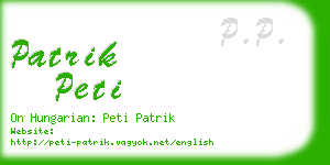 patrik peti business card